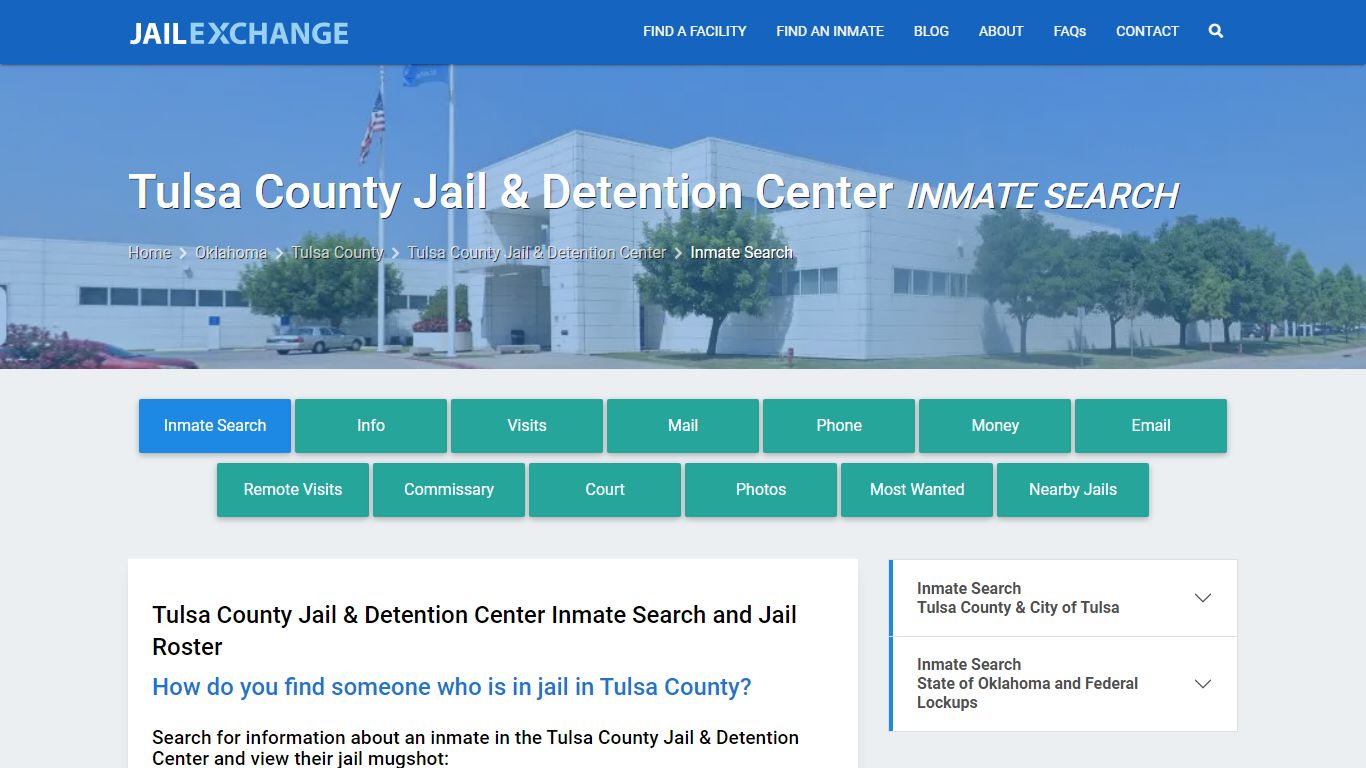 Tulsa County Jail & Detention Center Inmate Search
